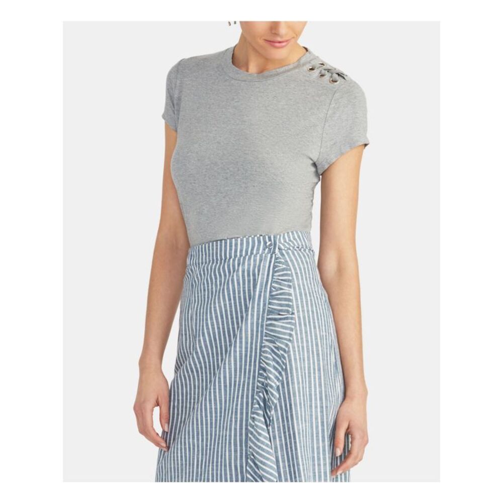 RACHEL ROY Womens Gray Heather Short Sleeve Crew Neck T-Shirt Size: XXL